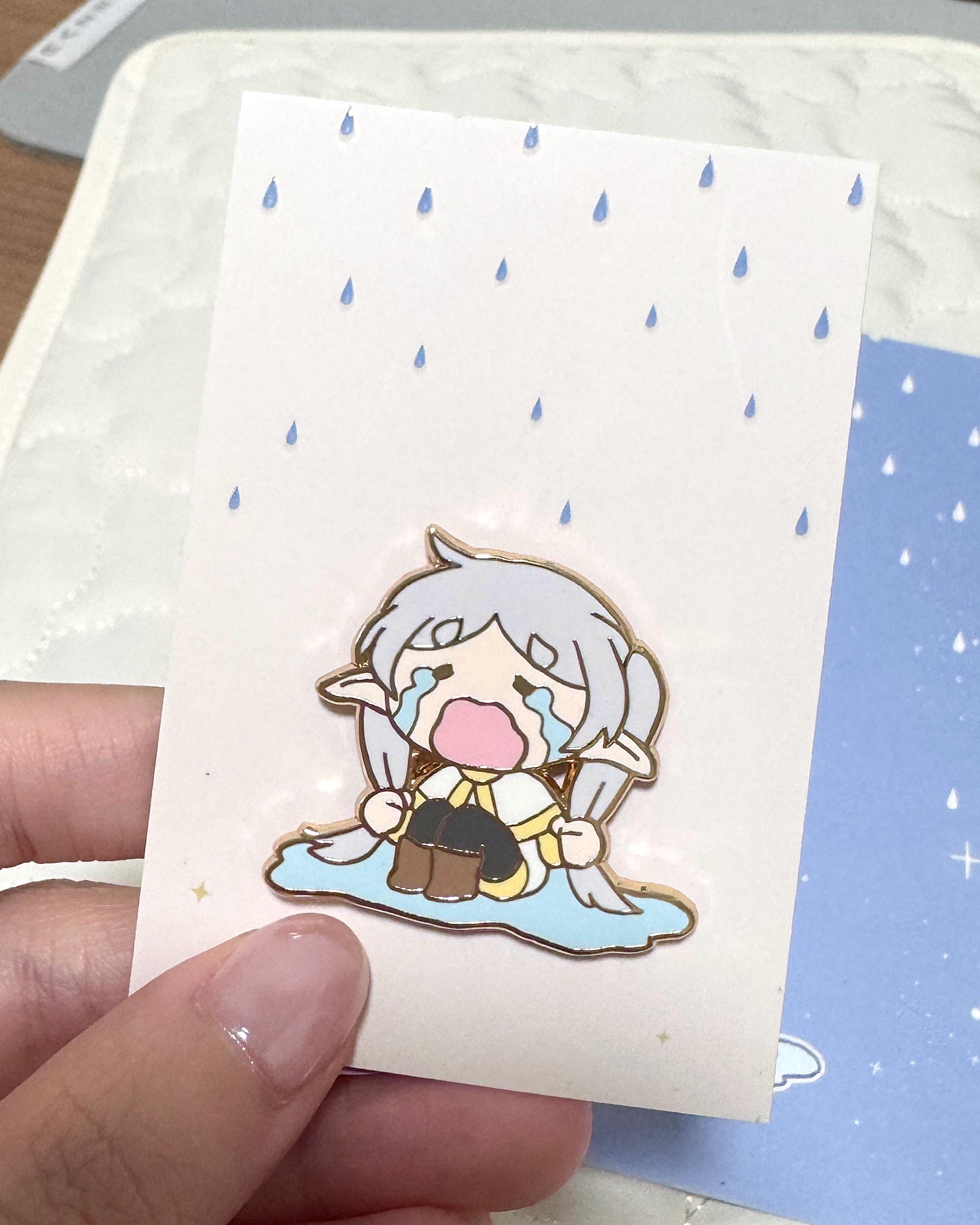 Crying Frieren Enamel Pin: Kawaii Anime Collectible Gift
