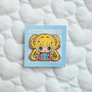 Lucia and Hippo Chibi Hug Enamel Pin - Mermaid Melody Fan Art, Magical Girl Collectible, Pichi Pichi Pitch Gift