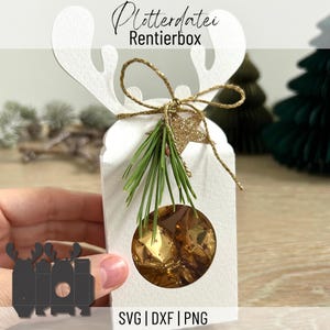プロッター ファイル ギフト ボックス トナカイ、SVG、PNG、DXF、ボックス クリスマス、プレゼントするボックス、デジタル ダウンロード