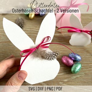 Plotterdatei Osterhase für mini Schokoeier - ohne kleben, SVG, PNG, DXF, Pdf, Box Ostern, Schachtel Osterhase, Digital Download