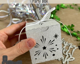 File plotter Scatola per feste di Capodanno, SVG, PNG, DXF, scatola regalo, scatola per feste, scatola per una scintillante, download digitale