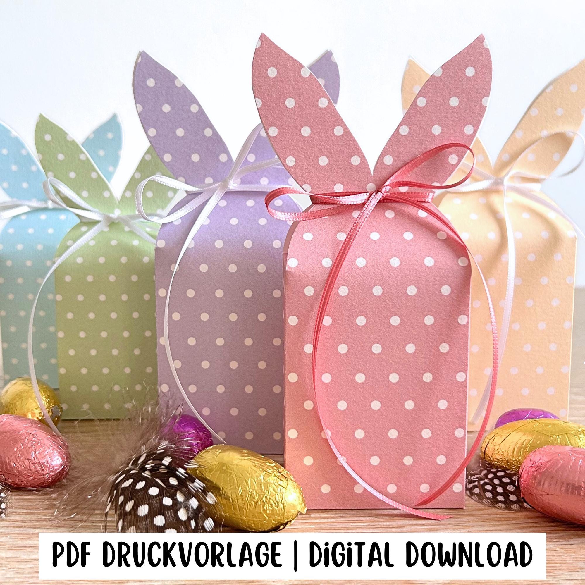 Printable Gift Box Template for Bunnies, PDF File, 2 Sizes, 8 Colors ...