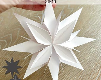 Plotter file star, paper star, Christmas, cutting file SVG, PNG, DXF, Pdf