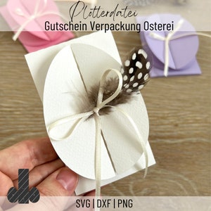 Paquete de vales de archivo de trazador huevo de Pascua, Pascua, embalaje para tarjeta de vale, idea de regalo de último minuto, SVG, PNG, DXF