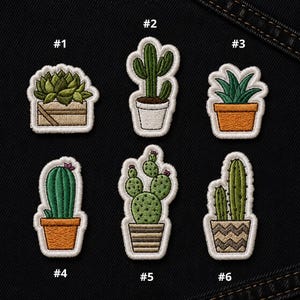 Custom cactus embroidered patch set succulent plant iron on patch collection boho plant patch for jacket backpack hat