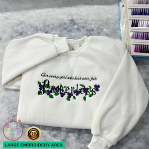 Powerless Lauren Roberts Sweater, Bookish Embroidered Hoodie, Fantasy Reader Gift, Inspired Shirt for Her, Bookworm Merch