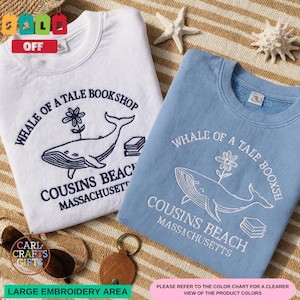 Whale of a Tale Embroidered Sweatshirt – Cousins Beach Crewneck, The Summer I Turned Pretty Inspired Shirt, Bookish Gift for Her