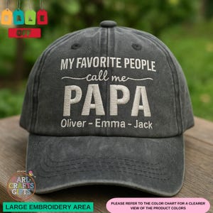 My Favorite People Call Me Papa Hat, Personalized Custom Embroidered Dad Hat, Father’s Day Gift, Grandpa Hat, Custom Papa Baseball Cap