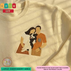 Custom Family Portrait Embroidered Sweatshirt, Personalized Family Sweatshirt for Mother’s Day Gift, Gift for Mom, Custom Mom Shirt