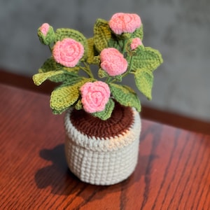 Crochet Rose Flower,Finished Hand Made Flowers,Wedding Accessories,Personalized Gift for Lover,Home Decoration,Desk Decoration, Single Rose