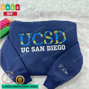 College Blumen Brief bestickter Hoodie oder Sweatshirt, personalisierter griechischer Buchstabe Rundhalsausschnitt, Sorority Pullover, High School Geschenk