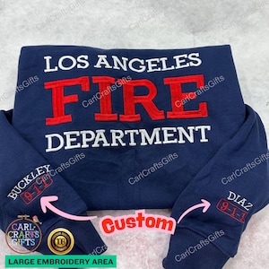 9-1-1 TV Show LAFD Embroidered Sweatshirt – Evan Buckley & Eddie Diaz Buddie Shirt – Funny Meme Tee – 9-1-1 Series Fan Shirt