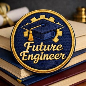Custom Embroidered Future Engineer Patch Graduation Gift STEM Student Badge Personalized Keepsake Design