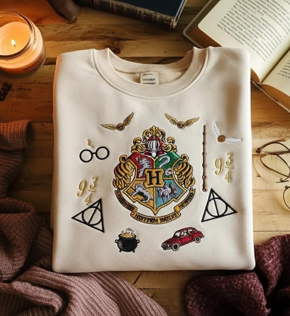 Magic Wizard Embroidered Sweatshirt: Witchcore Bookish Crewneck