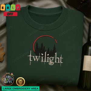 Twilight Forks, WA Embroidered Sweatshirt – Vampire Romance Merch – Bookish Gift for Twilight Fans