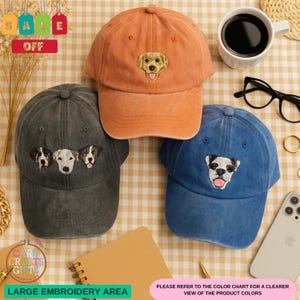 Custom Embroidered Pet Hat from Photo, Personalized Dog or Cat Cap, Custom Pet Dad Baseball Hat, Gift for Him, Father’s Day Dog Hat