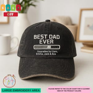 Best Dad Ever Embroidered Hat | Custom Dad Hat with Kids’ Names | Cool Dads Club Baseball Cap | Father’s Day Gift for Dad or New Dad