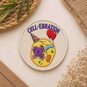 Custom cell biology embroidered patch celebration design science iron on patch funny lab badge student teacher gift