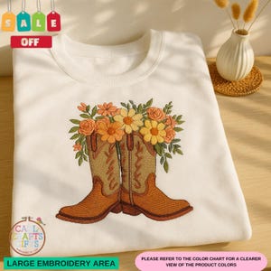Embroidered Western Sweatshirt, Cowboy Boots Embroidered Shirt, Cowgirl Graphic Tee, Horse Girl Western Shirt, Country Rodeo Gift for Women