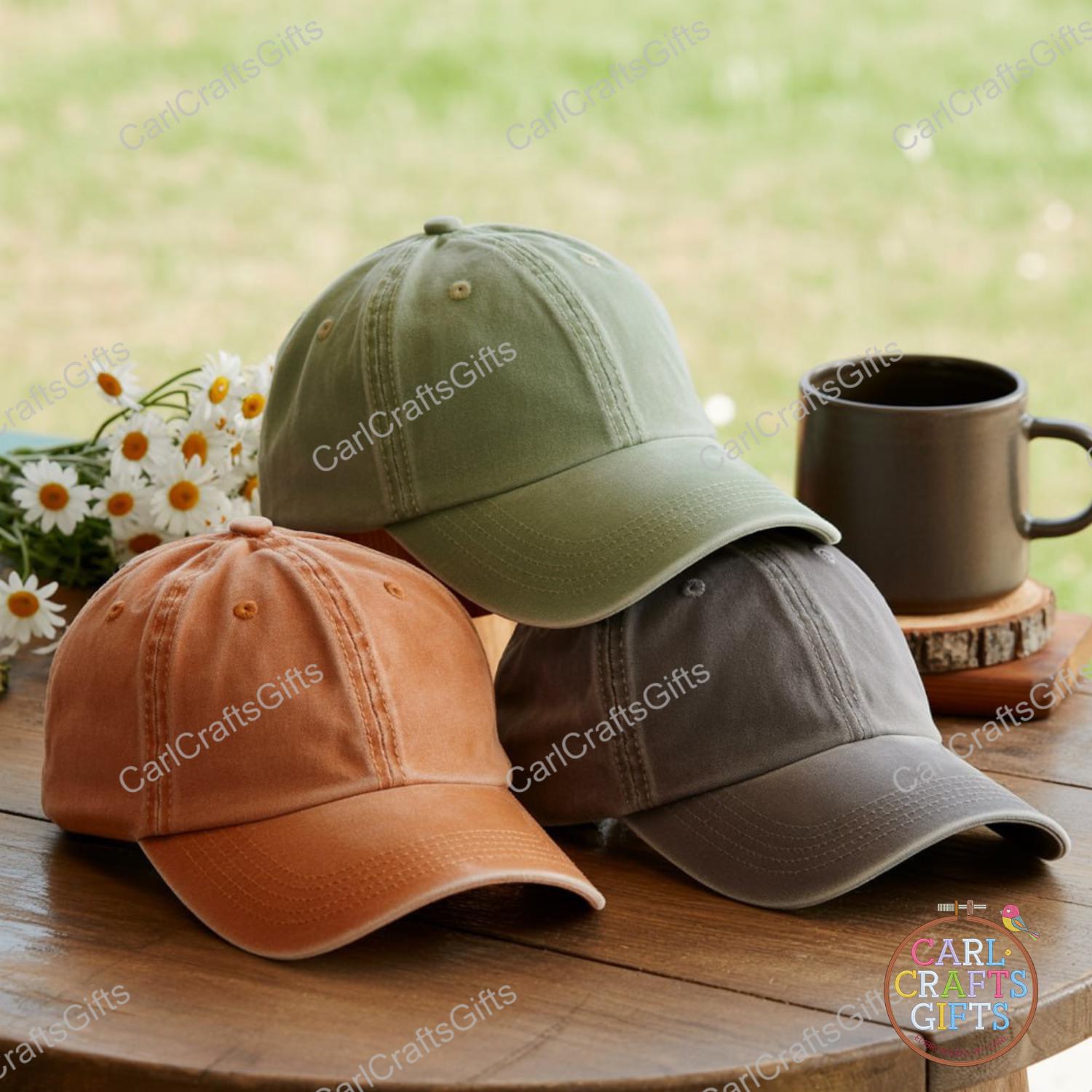 Custom Nana Mode on Embroidered Hat Vintage Washed Baseball Cap