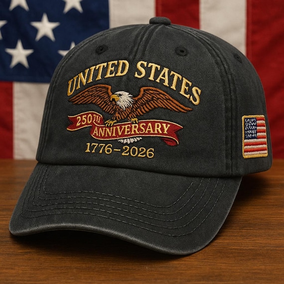 United States 250th Anniversary Embroidered Dad Cap, 1776-2026 Eagle Hat, Semiquincentennial Gift Cap