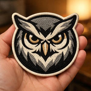 Custom Embroidered Owl Patch Wisdom Bird Animal Iron On Patch Night Owl Design for Jacket Backpack Hat Nature Style
