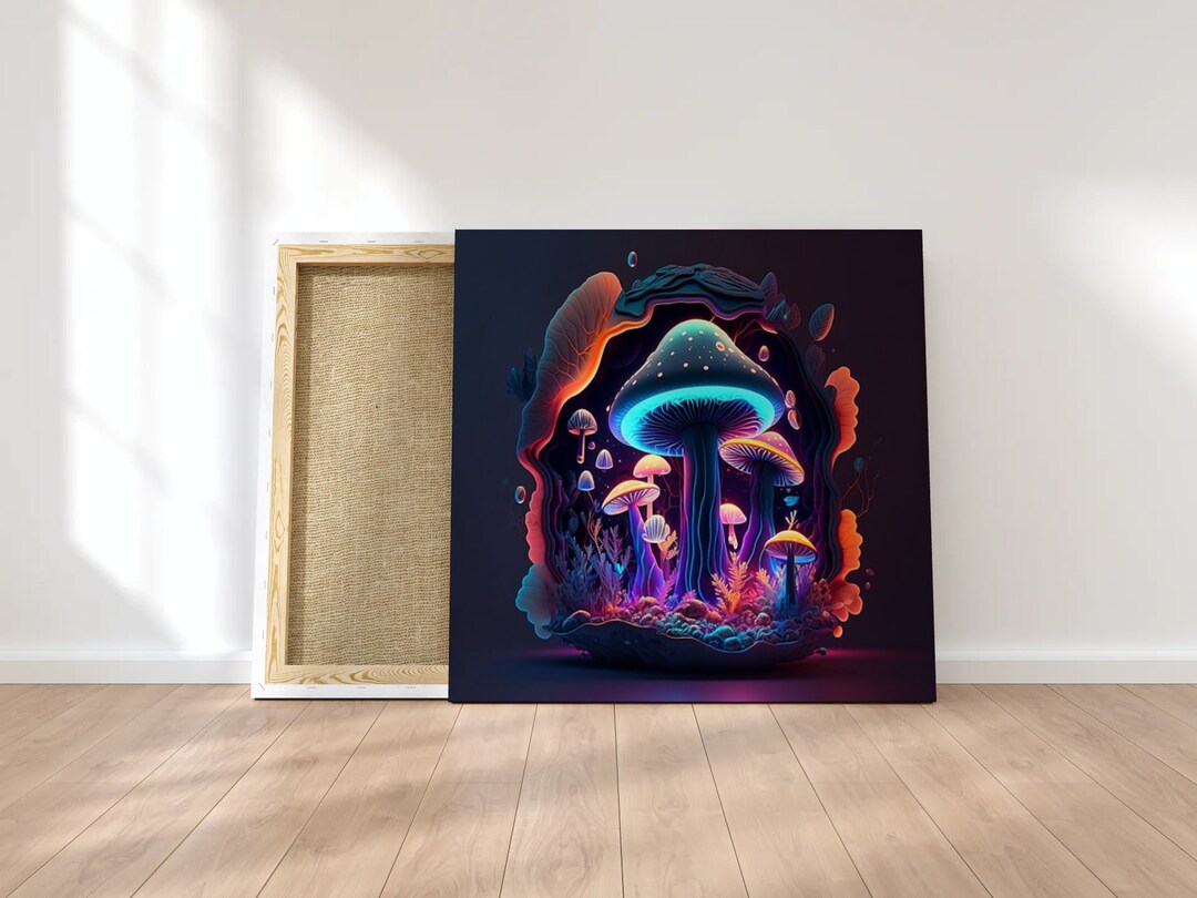 Psychedelic Mushroom Printable Wall Art Magic Mushroom Digital Wall Art ...
