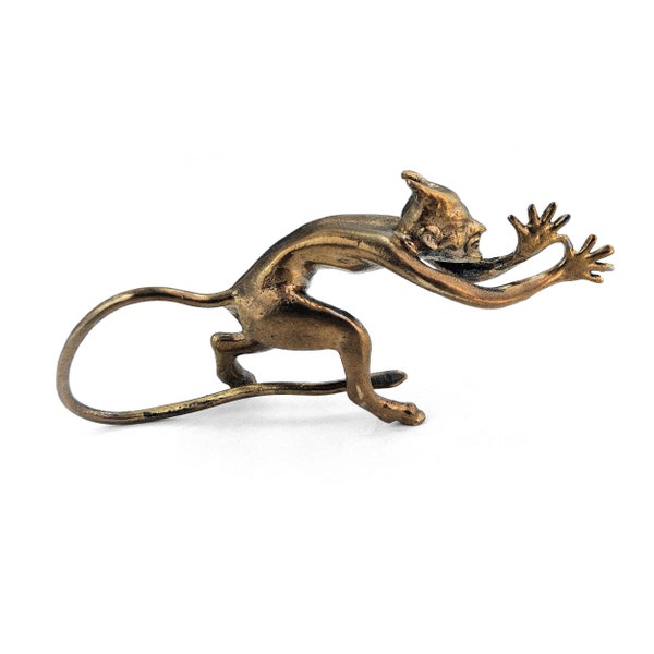 DEVIL Handmade Brass Figurine Hand Forged Candle Holder Antique Style Decorative Small Perfect Authentic Gift for Home or Office Accessory