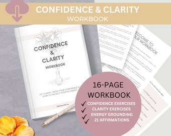Confidence & Clarity Workbook, INSTANT DOWNLOAD PDF, self help resource, self love journal, counselling work, heal anxiety