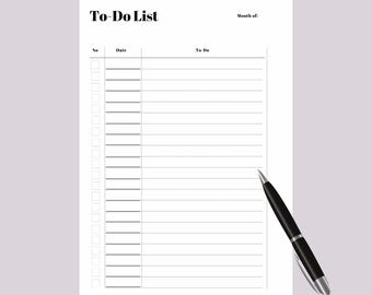 Minimal to Do List Printable, Simple Tasks List Template, A4/a5/letter ...