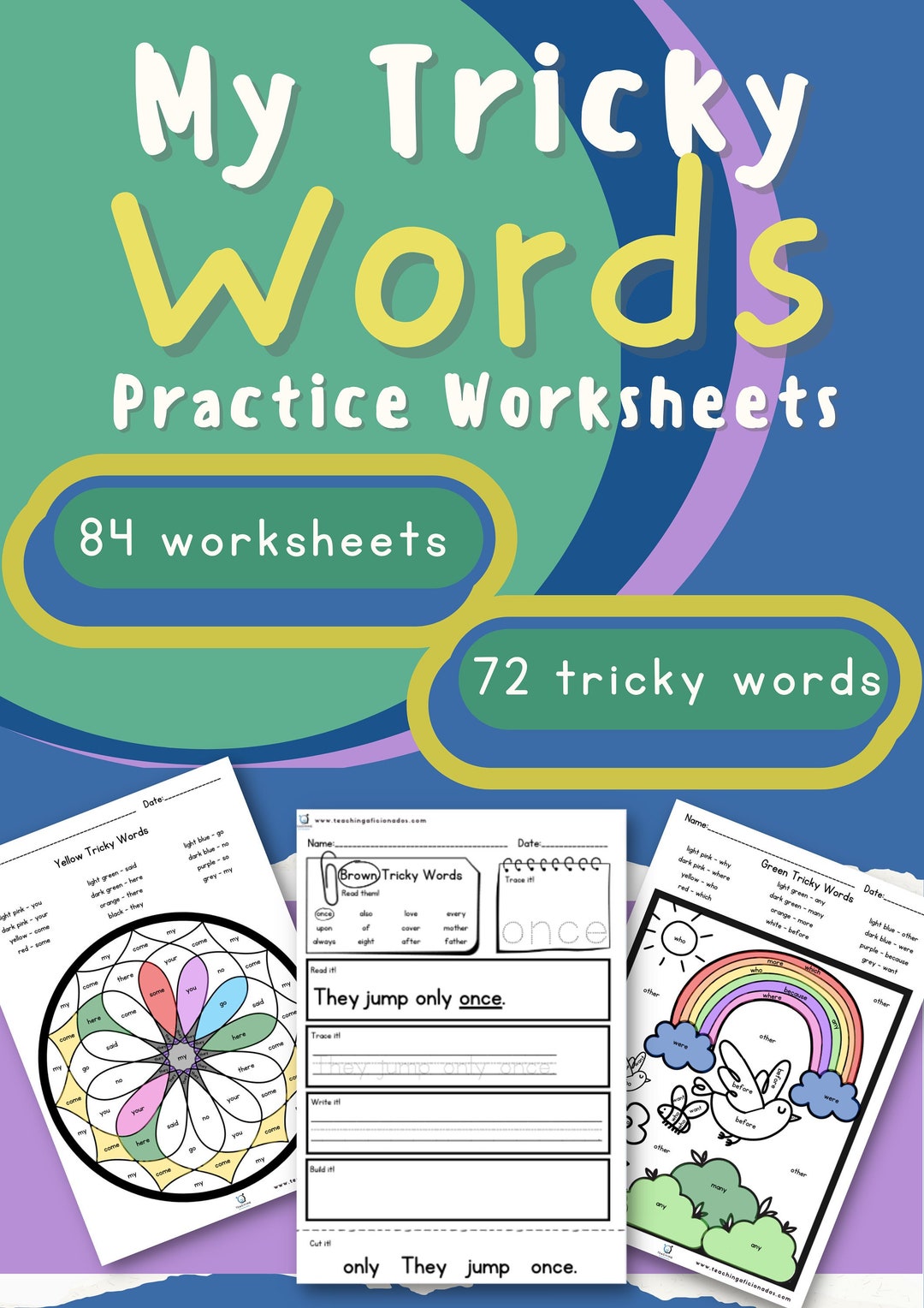 My Tricky Words Practice Worksheets Etsy