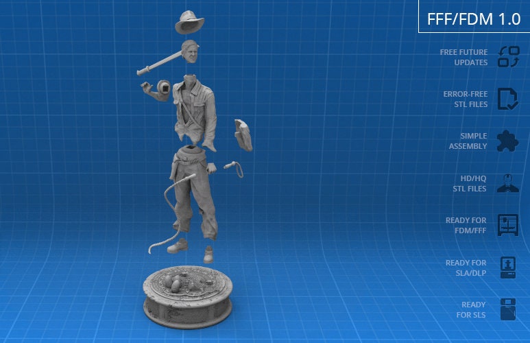 Indiana Jones 3D Model STL File Indiana Jones Figure Stl - Etsy Australia