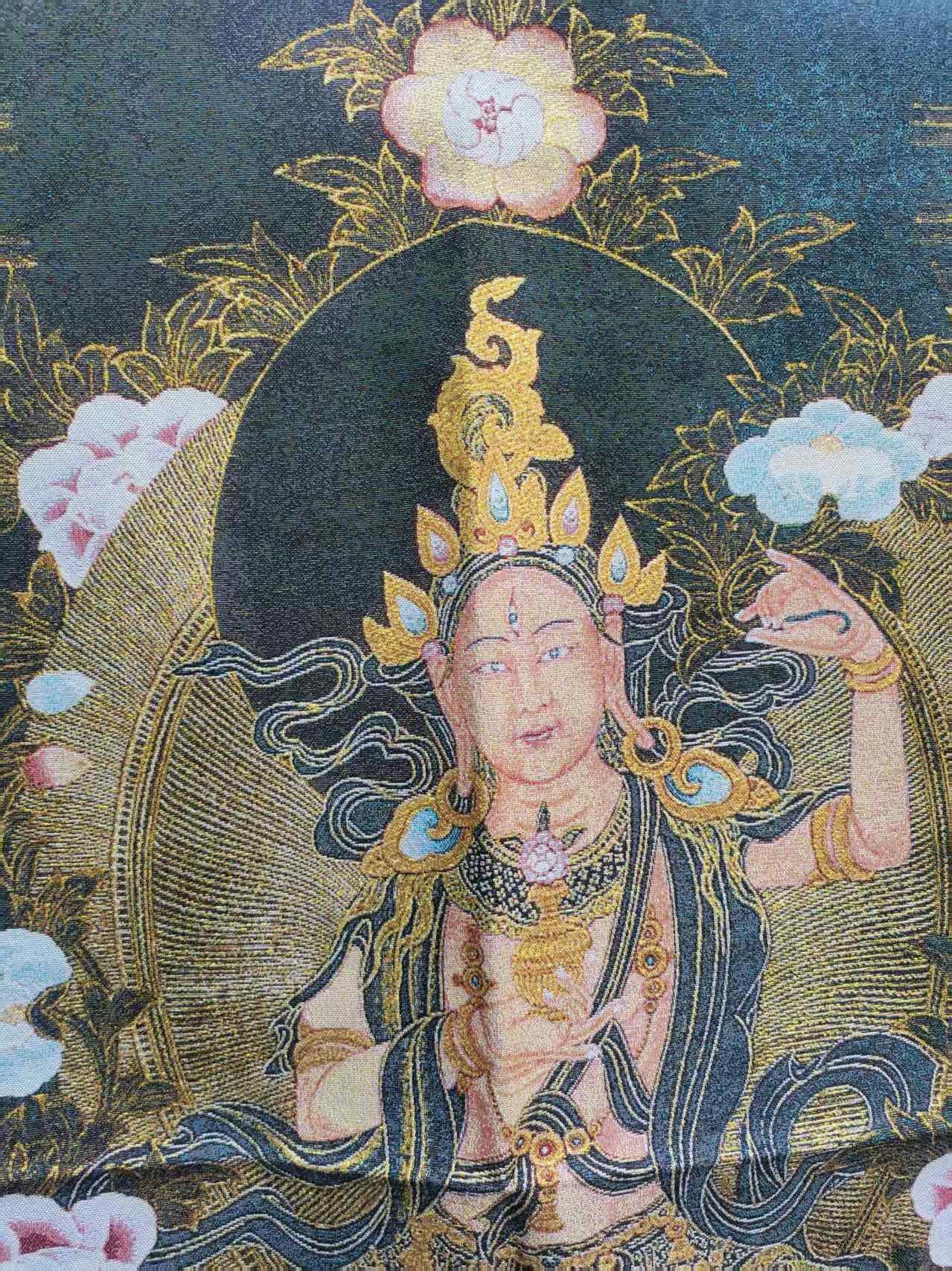 35インチ チベットタンカ、チベット仏教経典タンカ絵画、ネパール絵画