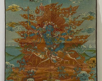 35&quot; Handmade Thangka, Tibetan Buddhist scriptures Thangka Painting, Nepal Drawing Art, Wall hanging Buddist Art for Meditation Yoga Painting