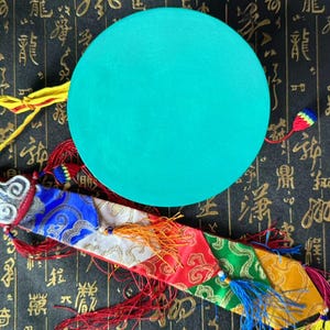 Tibetan Wooden Drum Nepal Buddhism tambourine Sheepskin drum Tantra Buddhist utensils Musical Kapala Damaru Chod Ritual Ceremony hand drum 7