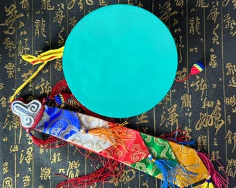 Tibetan Wooden Drum Nepal Buddhism tambourine Sheepskin drum Tantra Buddhist utensils Musical Kapala Damaru Chod Ritual Ceremony hand drum 7