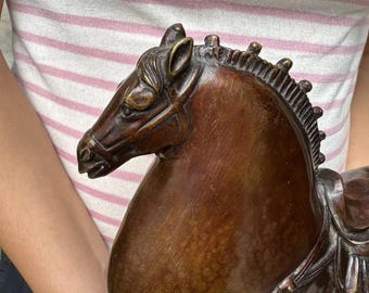 ブロンズ軍馬、銅製十二支馬像彫刻コレクションテーブル装飾動物置物