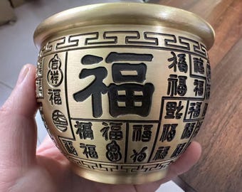 Good Lucky Bowl Copper Figurine Wealth Fish Bowl Decorations Treasure Basin Decoration Metal ,ornaments buddhism craft gifts home decor G213