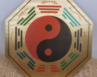 Tibet Temple Retro brass Yin yang Bagua Feng shui Symbol Mirror Exorcism Statue Copper Symbol Chi Evil Blocker buddha decor meditation Zen .