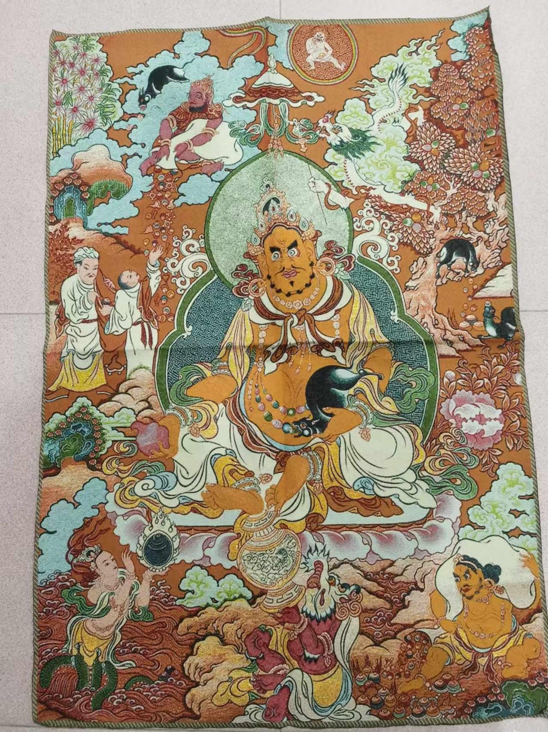 35インチのチベット仏教タンカ、ネパールの絵画アート、チベット仏教の