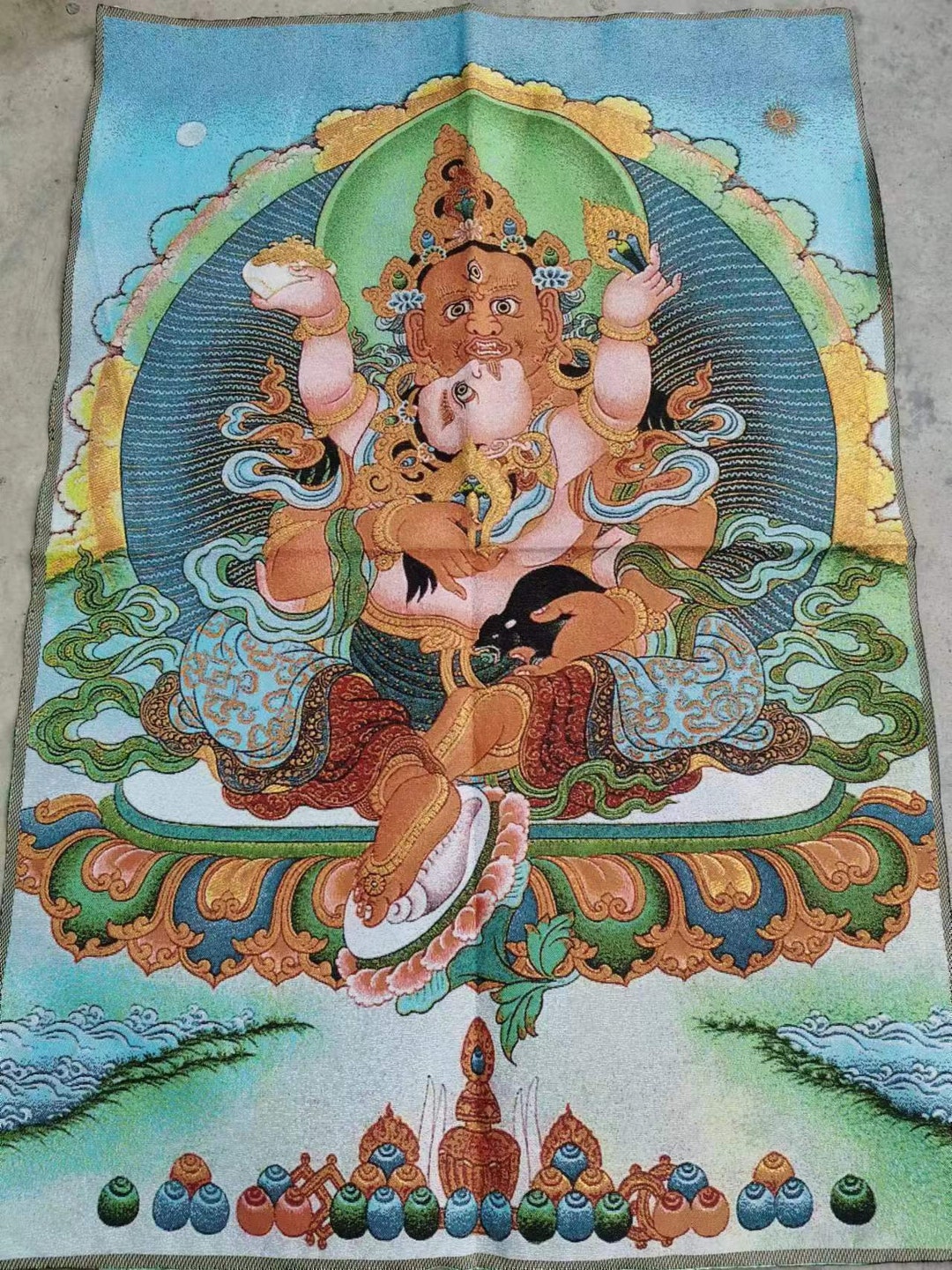 タンカアート 35インチ 仏陀タンカ絵画、チベット仏教経典タンカ絵画