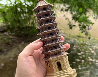 Copper Wenchang Tower Stupa Pagoda,Exorcise evil spirits Talisman Feng shui nine layer office desk decoration ornaments Meditation yaga G211