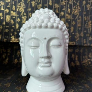 Ceramic Buddha Head statue, Buddha ceramic Face, Buddha Figurine, Buddha sculpture, Room Decor, Garden Decor, Art Antiquity Sculpture  G0462