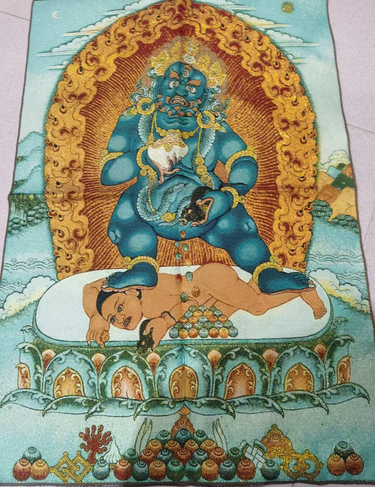 35インチの絶妙なタンカ、チベット仏教の経典タンカ絵画、ネパールの