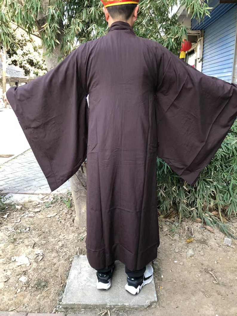 Shoalin Robe Monk Robe, Linen Kaftan, Long Linen Robe, Summer Buddhist Shaolin Monk ...