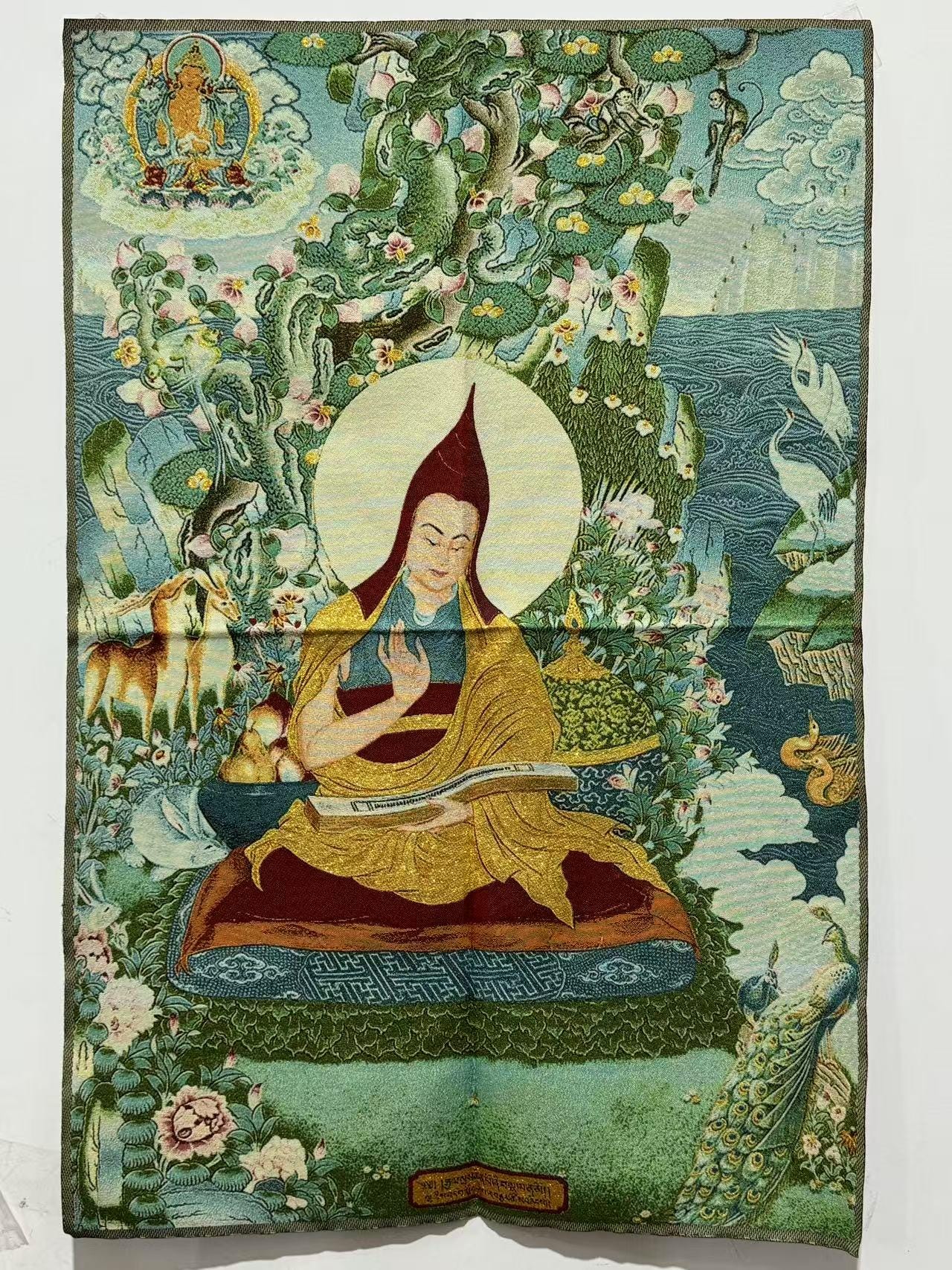Tenture Murale Broderie Soie Thangka Bouddha Médecine - 60x90 Cm, Décoration Maison, Méditation, Cadeau Spiritualité - 5