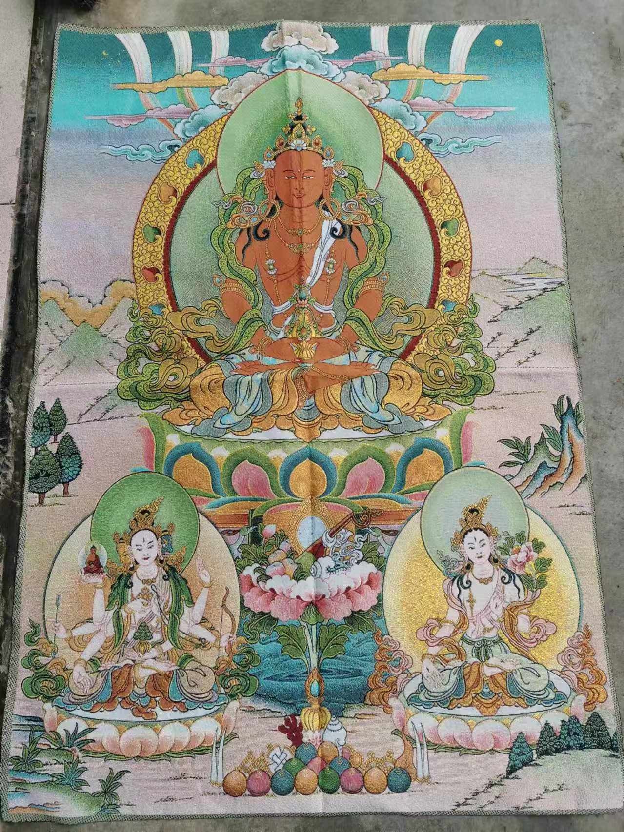 タンカアート 35インチ タンカ、チベット仏教の経典タンカ絵画、ネパールの