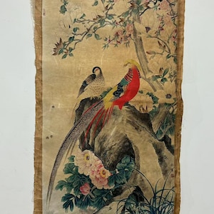 Replica senza cornice acquerello Cina dipinto a mano vecchi dipinti antichi di animali, calligrafia, immagine Vtg nucleo pittura decorazione casa ornamenti G463