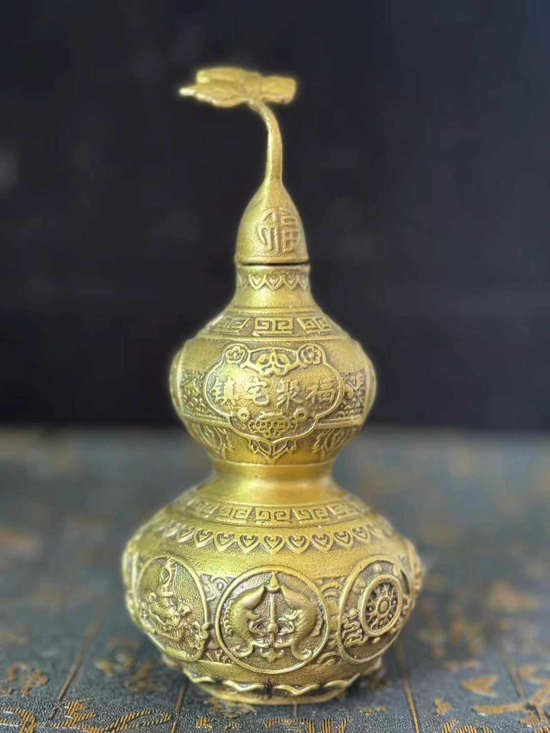 Brass Hu Lu Fengshui Decor Blessing Good Luck Prosperity Gifting Wu Lou ...