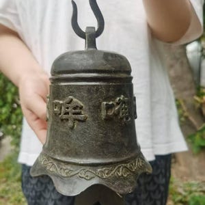 Vintage Nepal Buddha Bell Välsignelse, Feng Shui Vindklocka Bell för Lycka Förmögenhet, Hem Trädgård Tempel Bil Hängande Dekor Gåva Hem Dekorativ